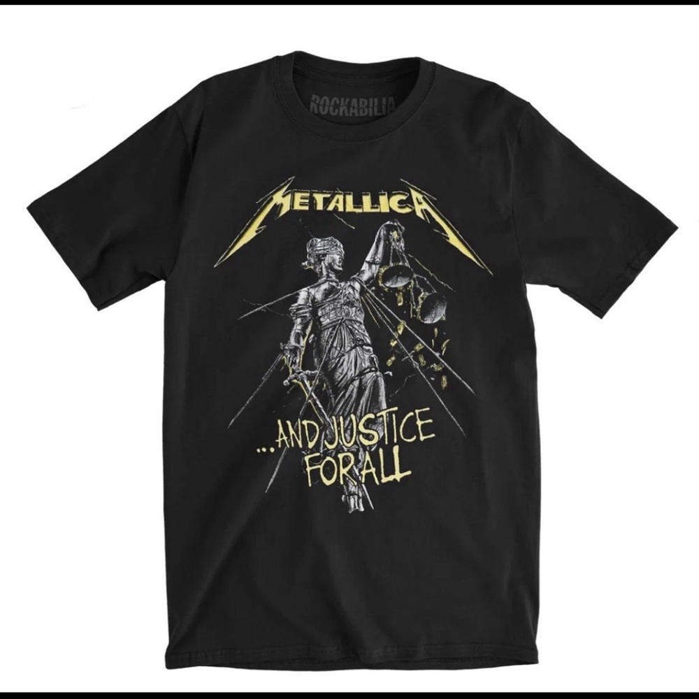 Metallica "...And Justice For All" Graphic Tee - Black & Gold